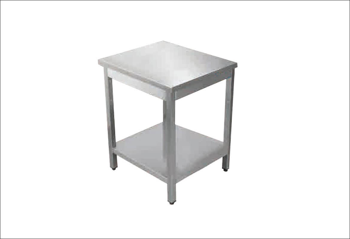 tavolo in acciaio inox ripiano inferiore